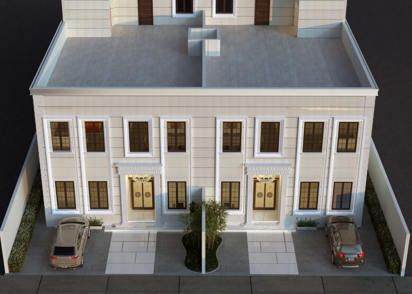 فيلتان سكنيتان متلاصقتان بتصميم كلاسيكي معاصر