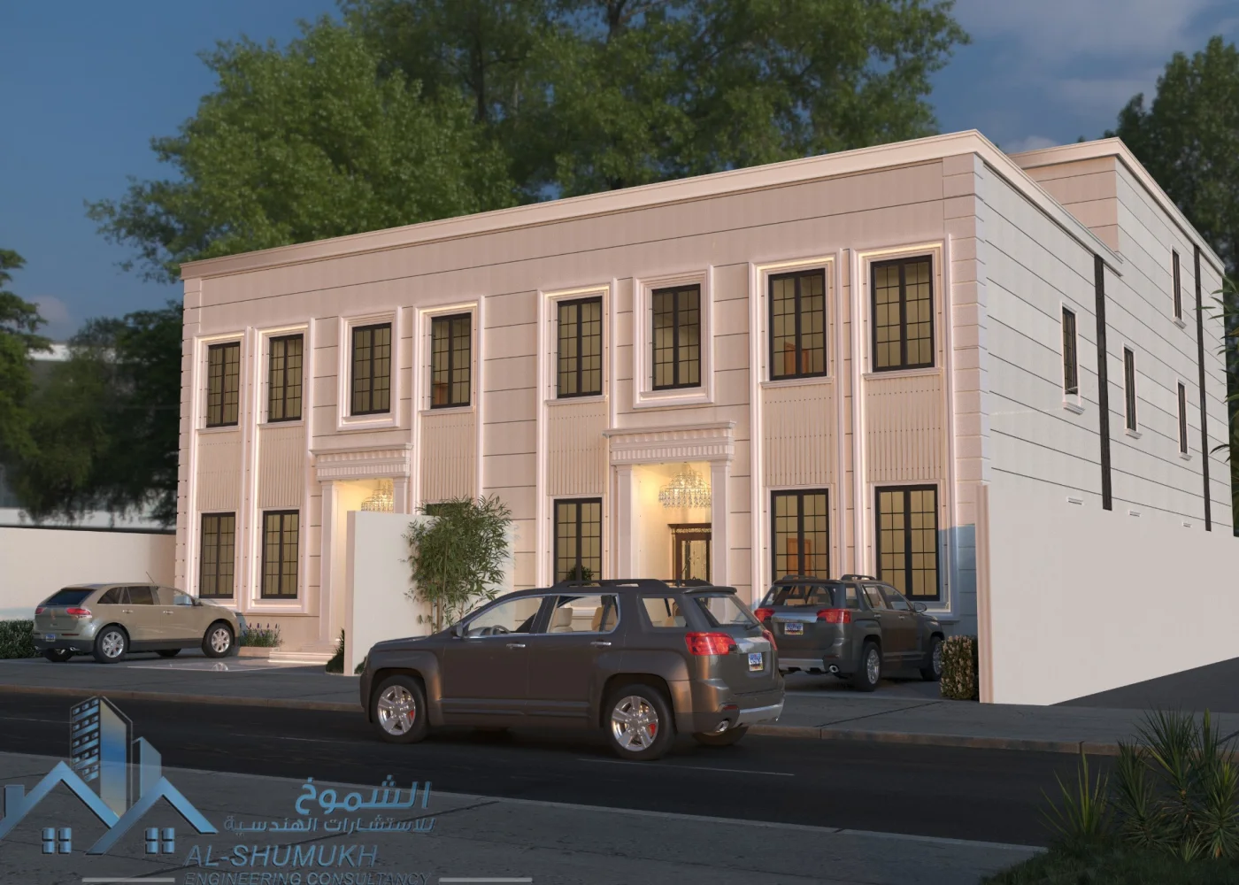 فيلتان سكنيتان متلاصقتان بتصميم كلاسيكي معاصر